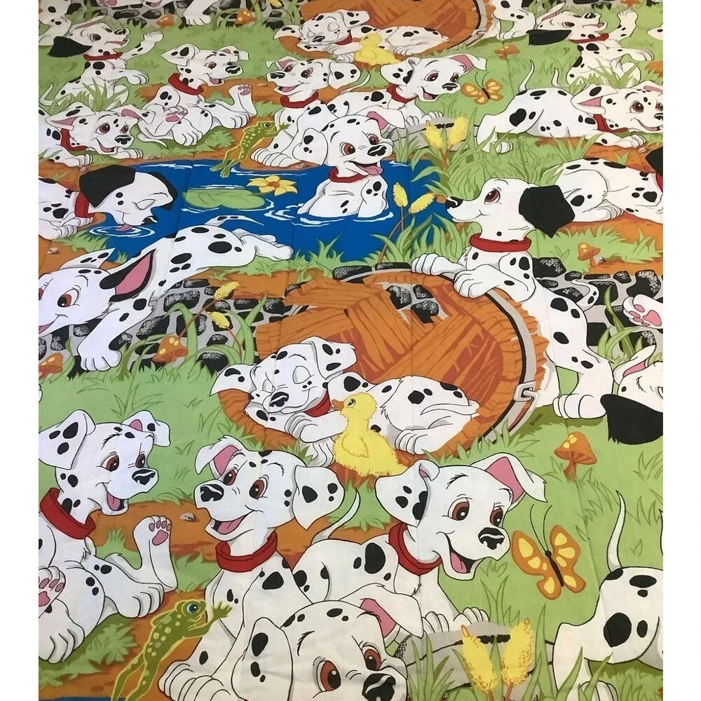 Vintage 1990's 101 DALMATIONS Disney Reversible Comforter & Shams Set Full Size